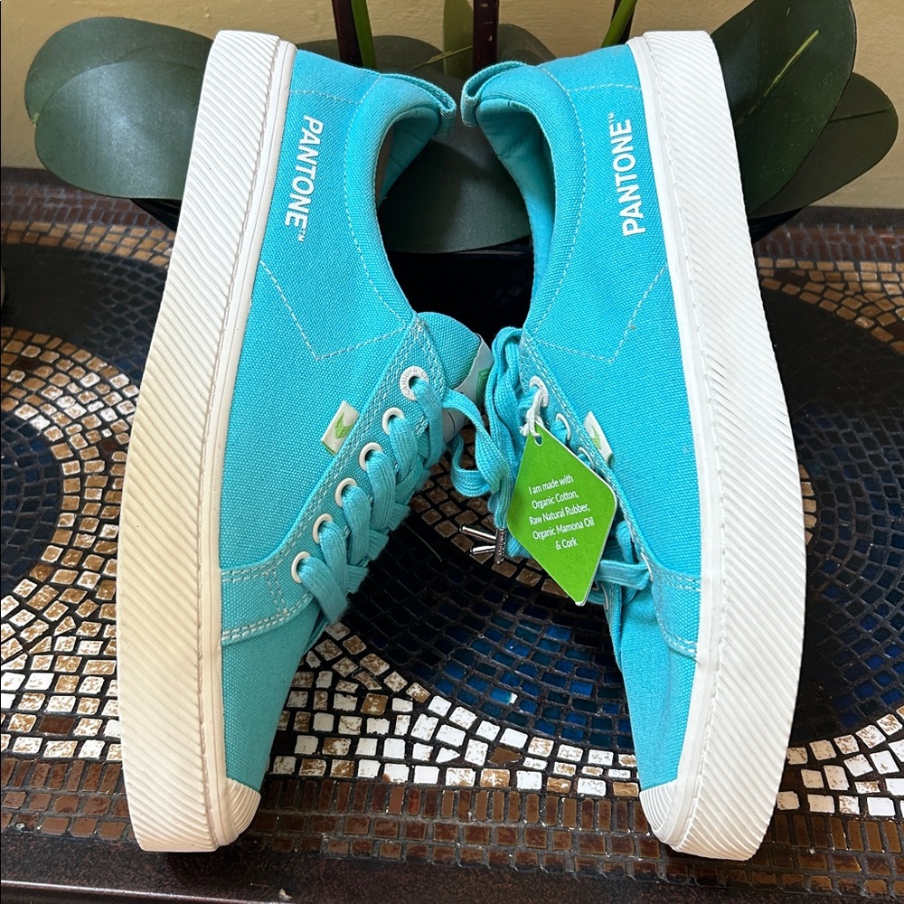 Cariuma x Pantene Capri Blue Oca Low Canvas Contrast Thread Vibrant Sneakers 11 - Picture 7 of 16